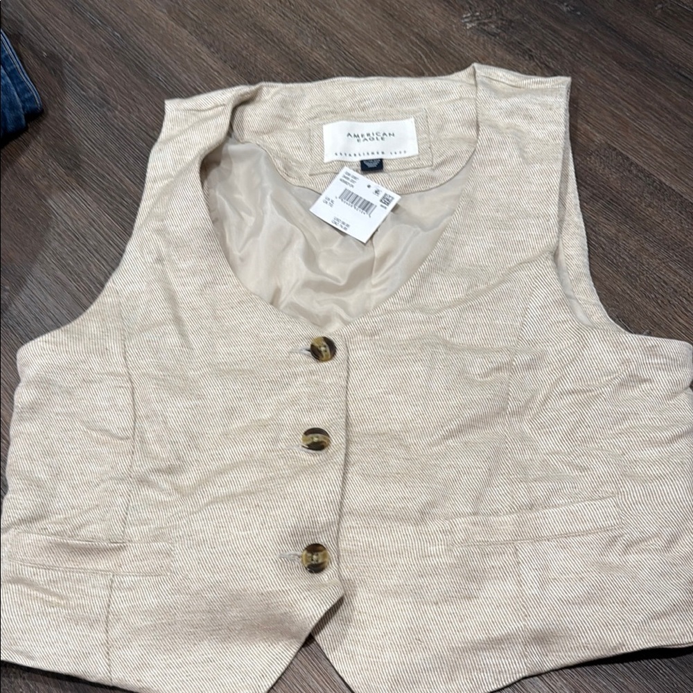 American Eagle Outfitters Cream Vest